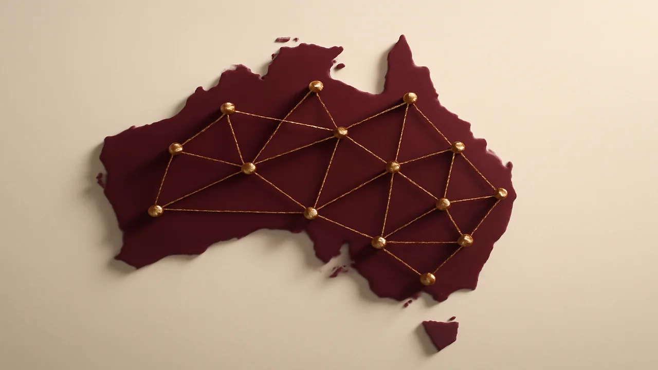 Editorial illustration of the Australian retail banking network