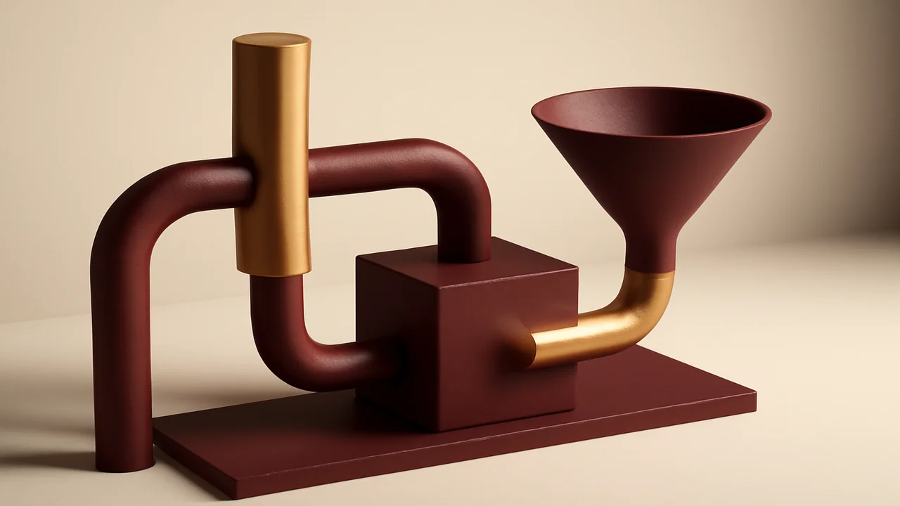 Editorial illustration of a data pipeline representing operator cashier latency