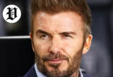 David Beckham in 2025 with a sharp look and stylish beard.