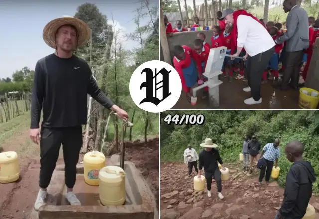 MrBeast charity work in Africa building clean water wells for communities.