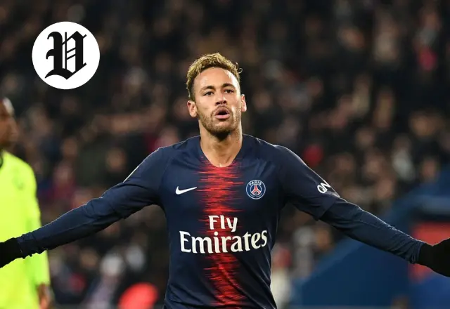 Neymar Jr celebrates a goal in Paris Saint-Germain kit