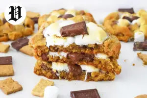 Gooey s’mores cookie filled with marshmallow and chocolate – Best Desserts in Las Vegas.