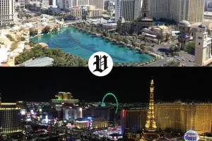 Las Vegas Tourist Attractions with day and night views of the Strip.
