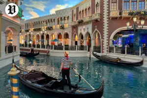 Las Vegas Tourist Attractions gondola rides at The Venetian Hotel.