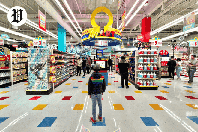 Meow Wolf Omega Mart entrance – immersive Vegas art experience 2025.