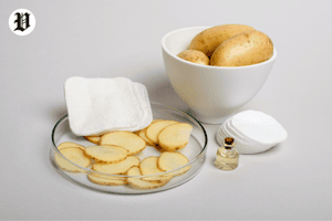 Potato slice treatment for dark spots.