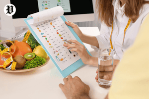 Healthy diet and hydration for clear skin.
